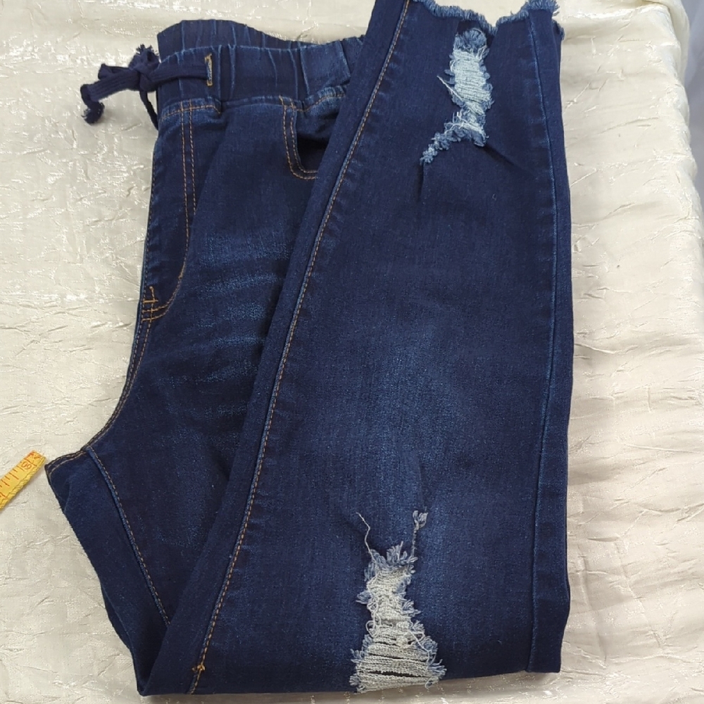 YMI Deep Blue Distressed Boyfriend Jeans